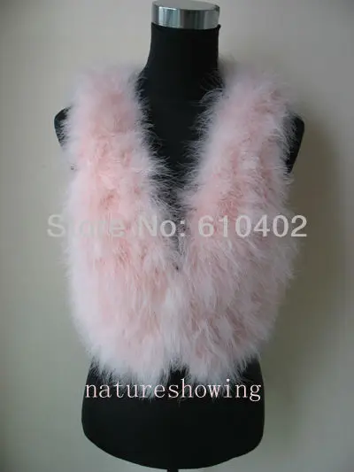 

Genuine Real ostrich feather fur vest women