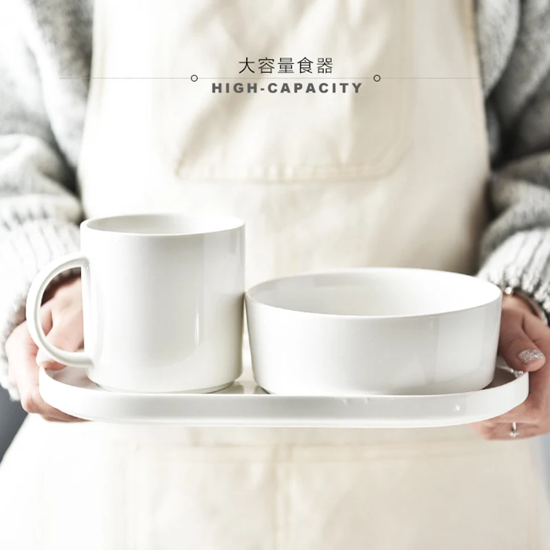 Japanese Style Ceramic Breakfast One-person Suit Cup Bowl Dish Set Home Cereal Plate With Milk Free Shipping | Дом и сад