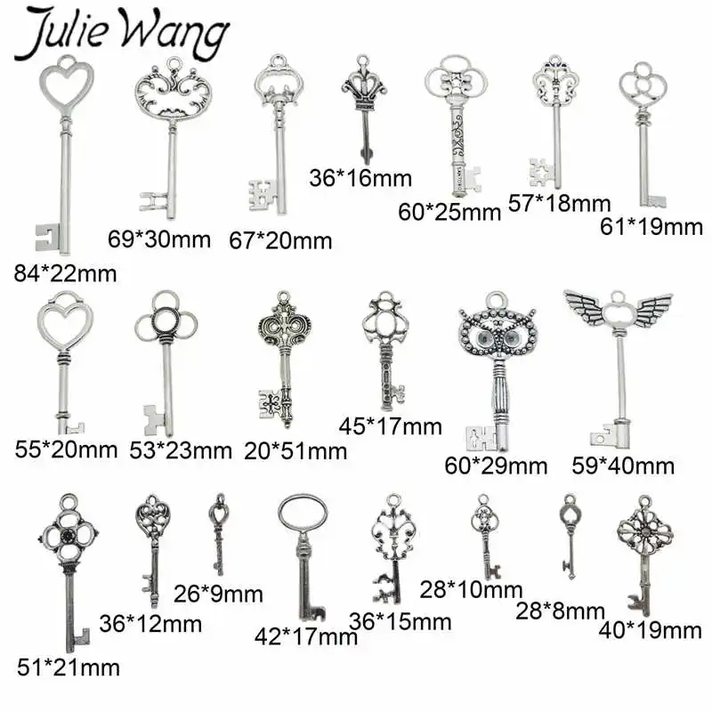 Julie Wang 10 шт. случайно смешанные Подвески для ключей Античный цвет аксессуары