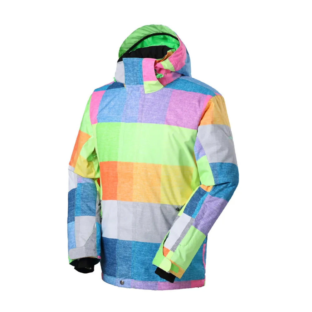 Gsou зимняя Лыжная куртка для мужчин спортивная с капюшоном водонепроницаемая