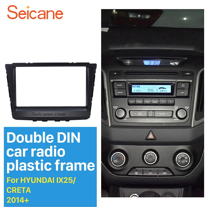 Автомобильная магнитола Seicane с двойным Din черная фасция для HYUNDAI IX25 CRETA 2014 + DVD рамка