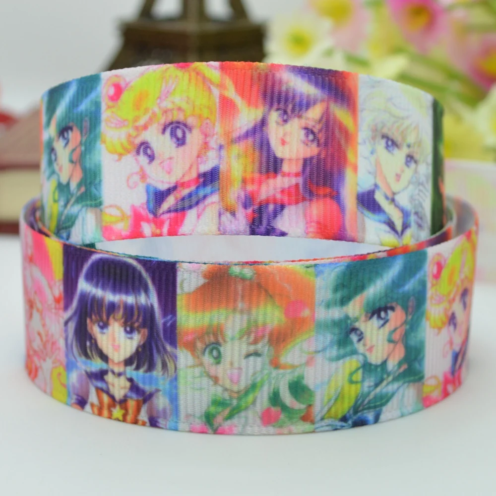 DUWES 7/8 &quot22 мм 2 5 10 20 50 ярдов Сейлор Мун печатные grosgrain ленты бант для волос DIY ручной