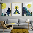 Скандинавские современные плакаты и принты настенная живопись на холсте геометрические настенные картины для гостиной Скандинавское украшение