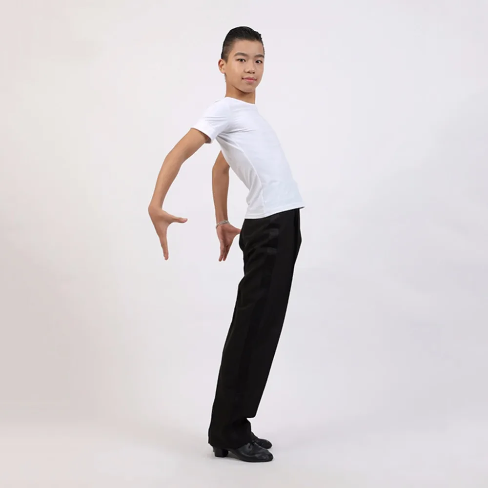 Рубашка нейлоновая для латиноамериканских танцев Черная/белая 10392 | Тематическая