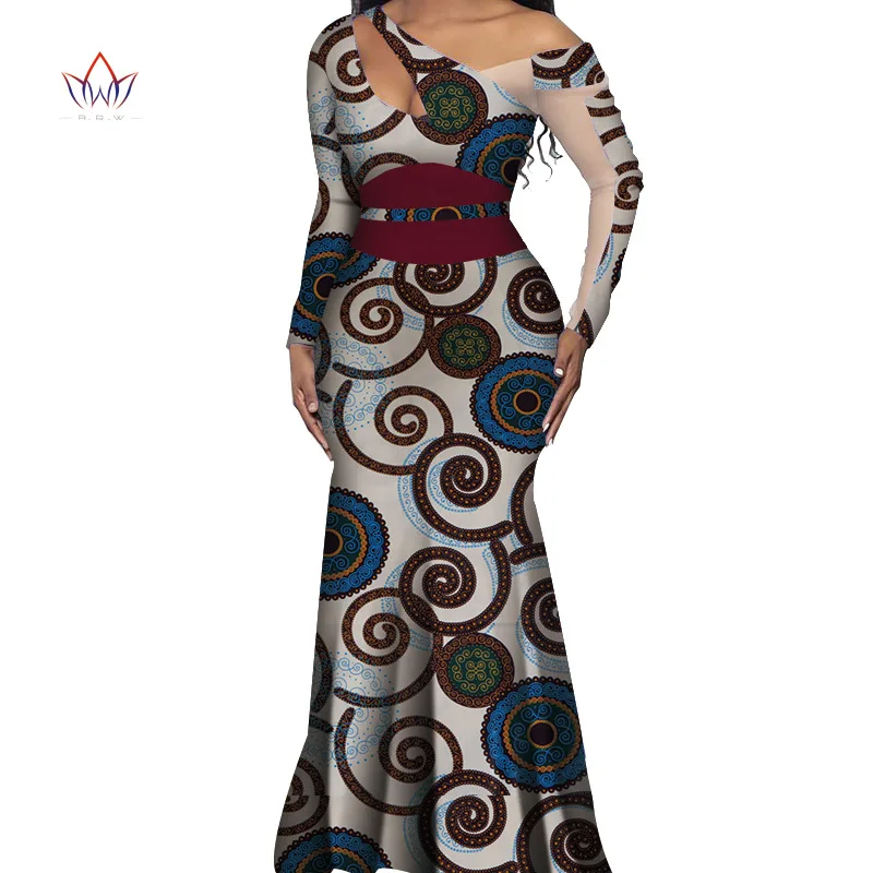Vestidos африканские платья для женщин Дашики элегантное вечернее платье размера плюс Srapless традиционная африканская одежда WY4526
