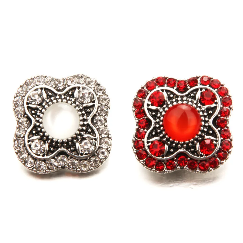 10 шт. оптовая продажа металлическими стразами цветок оснастки Пуговицы Шарм Fit 18