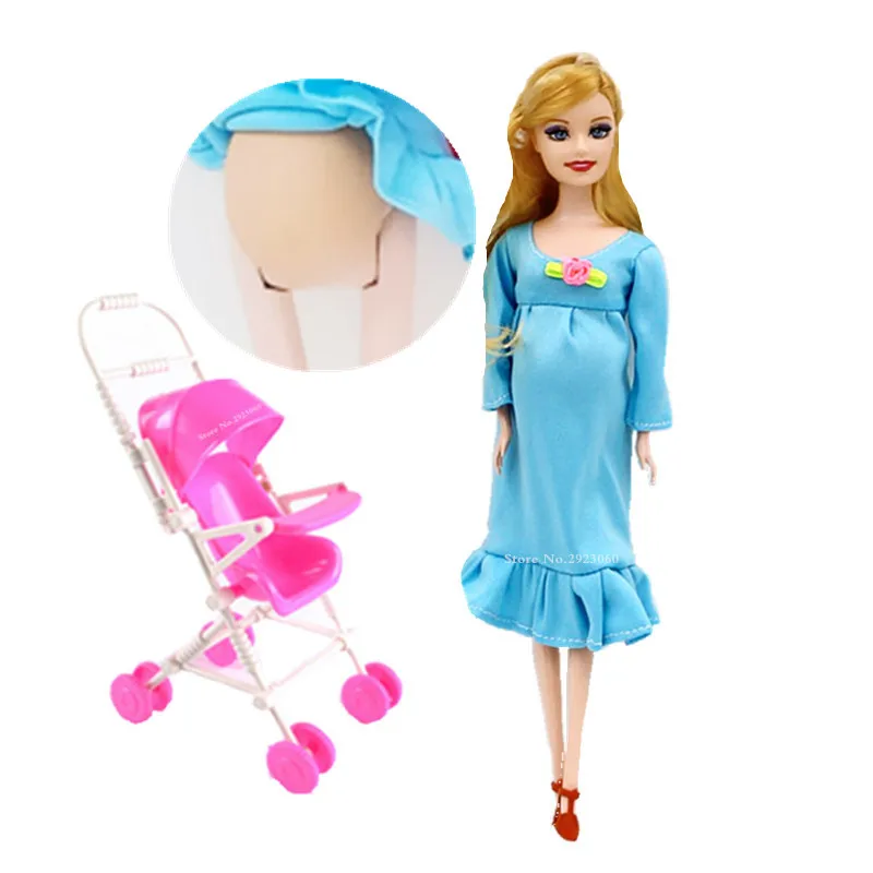 

Educational Real Pregnant Doll Suits Mom Doll+Trolley Have A Baby in Her Tummy Best Friend Play with Girls Toys Best Gift XD127