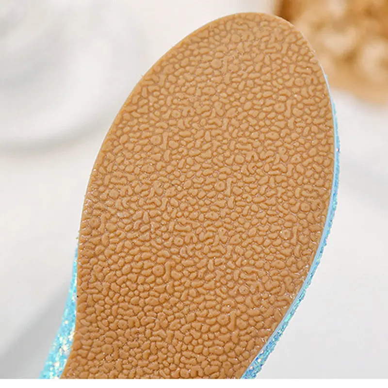 Модный чехол с бабочкой блестящие кожаные туфли принцессы для девочек Детские на