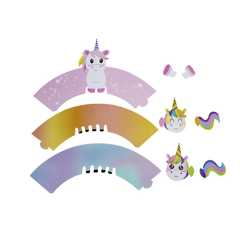 12 шт Единорог кекс обертки торт стол украшения детский душ Дети Девочка День