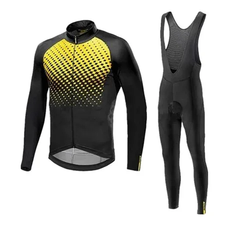 Для велоспорта Mavic Jersey Pro Team тонкие длинные рукава велосипедные Джерси MTB одежда Ropa Ciclismo костюмы 9D гелевые брюки - Цвет: Jersey and BIB Pants