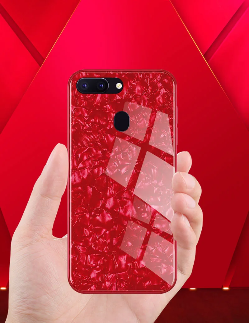 Роскошные закаленное Стекло чехол для OPPO A1 A3S A5 A77 A79 AX7 A9 A9X F3 F9 F11 R9 R9S R11 R11S плюс R15 R17 Pro в виде ракушки Мягкая обложка