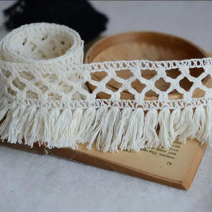 2 метра Лучшая цена хлопок бахрома кружево отделка шитье материал аксессуары