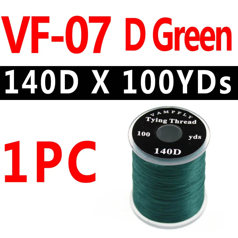 color 07 D green 1 шт. 140D нить для завязывания мух для размера 6~ 14 мух форель бас материал для завязывания мух красный оливковый красный серый со стандартной Бобиной - Цвет: color 07 D green