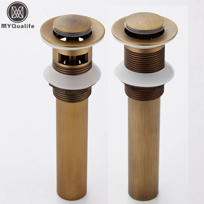 Бесплатная доставка опт и розница античная латунь Слив отходов ванная раковина