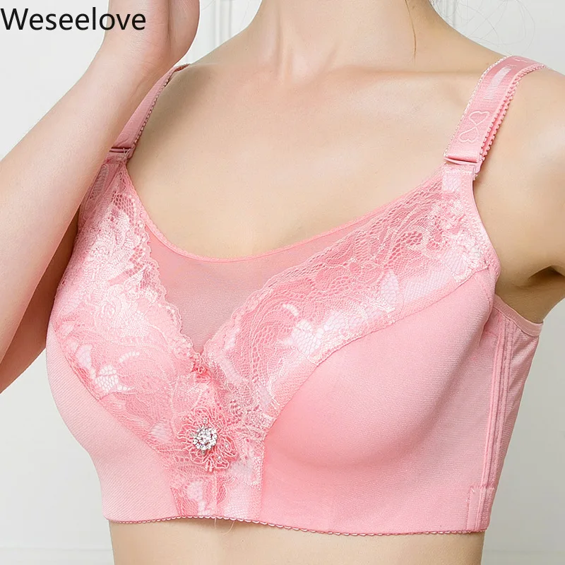 

Large Size Sexy Lingeries Women Bras Lace Full Cup Plus Size 52EFG 120EFG Tube-style Thin Cup Push Up Bra Women's Underwear E23