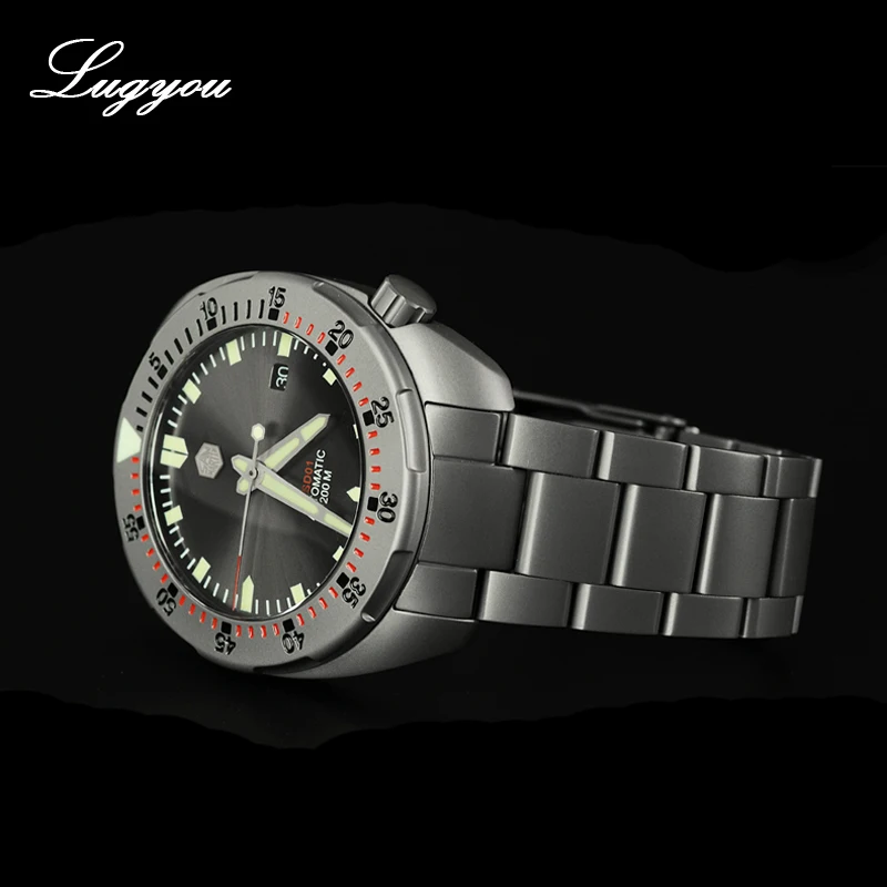 Часы Lugyou San Martin Diver Мужские механические из нержавеющей стали с песком сапфиром