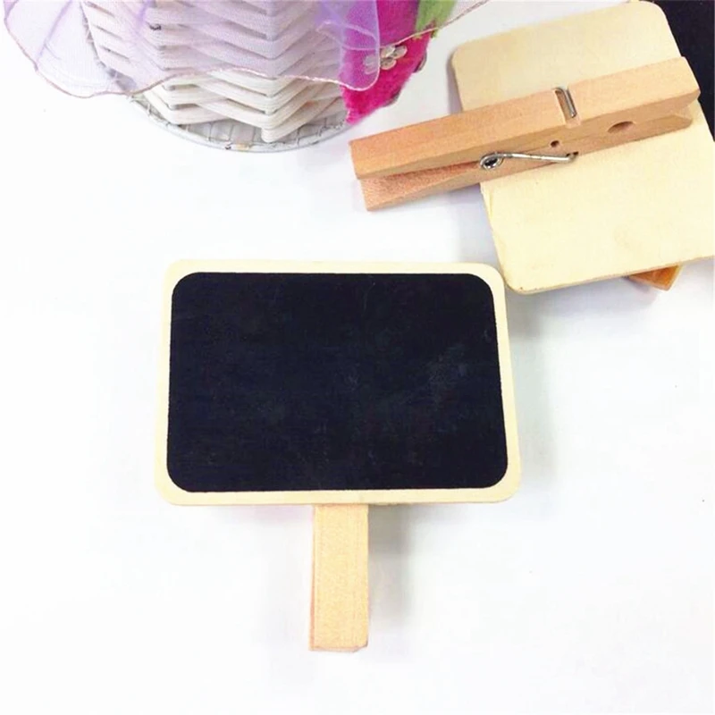 50 шт./лот мини доска деревянная сообщение прямоугольник сланец клип милый