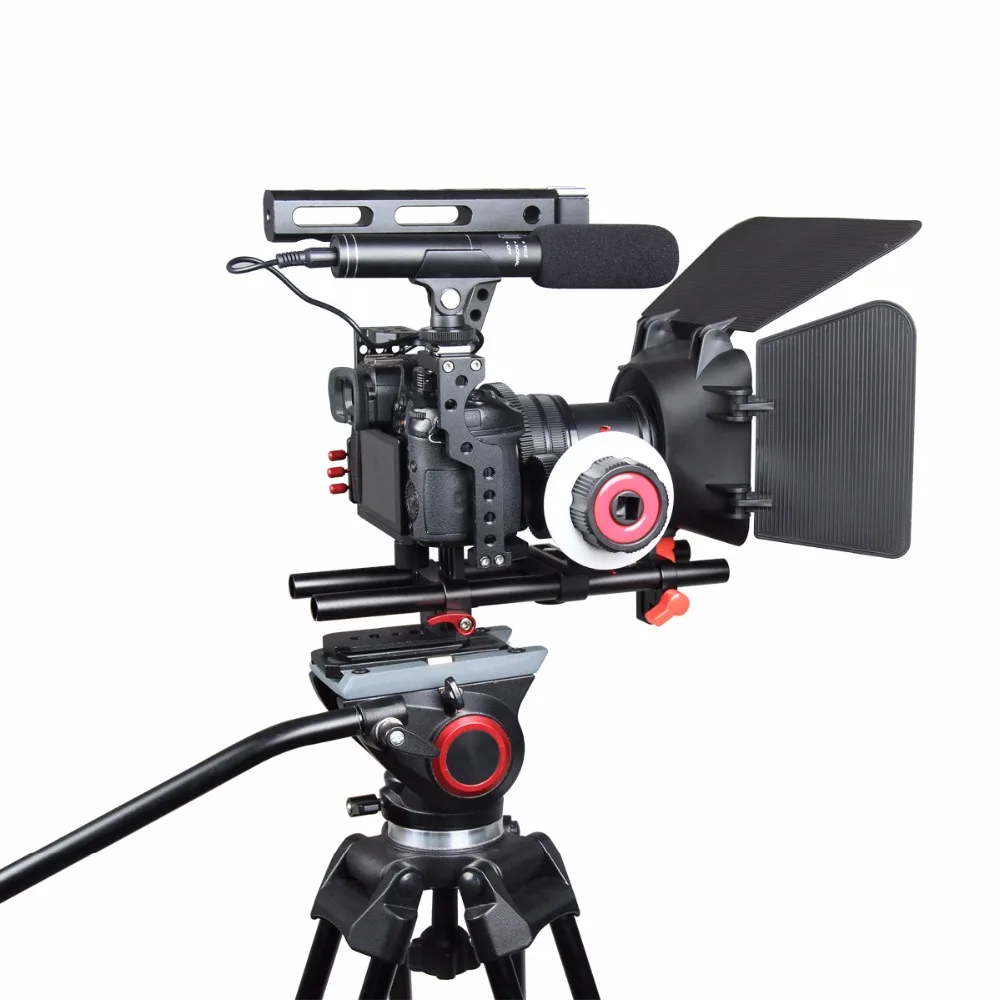 Стабилизатор для видеокамеры DSLR с 15 миллиметровым стержнем + Матовая коробка