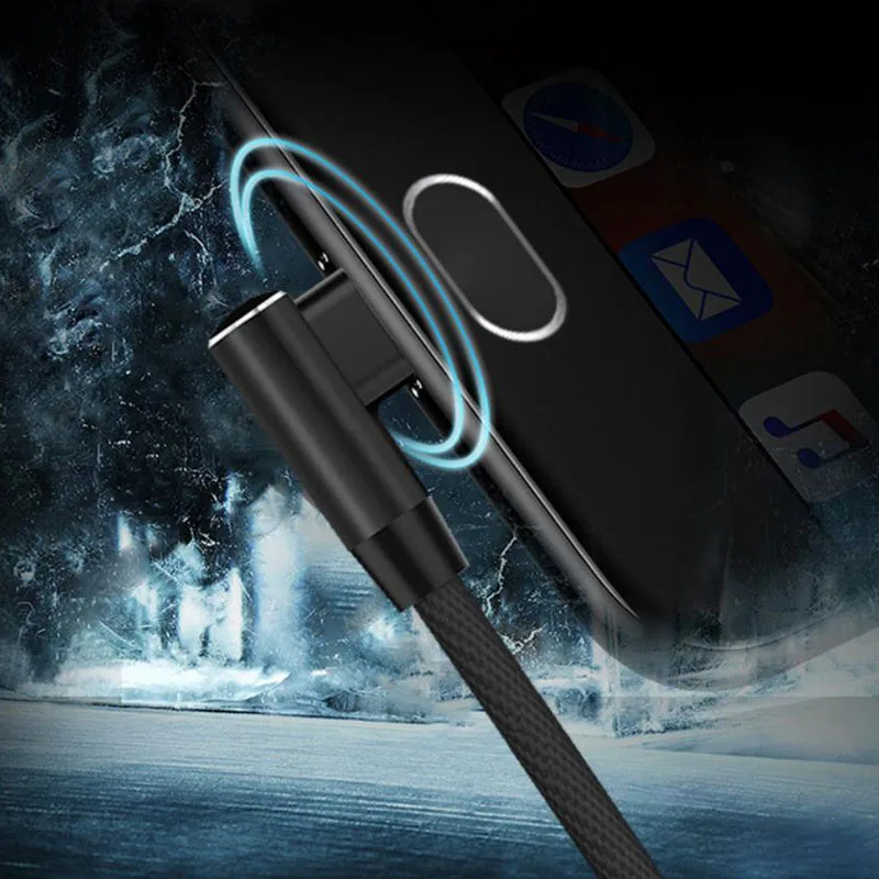 2.4A L-Line 90 градусов локоть usb type C кабель для samsung S8 Note 8 зарядный кабель для синхронизации данных для Xiaomi Redmi Note 7 mi 9 K20 Pro