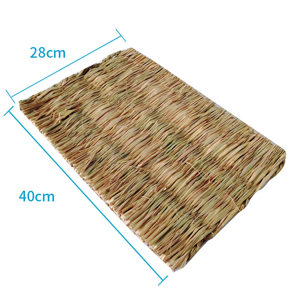 hot!Grass Woven Guinea Pig Rabbit Hamster Bed Mat Straw Nest Cage Pet Chew Toy Pad