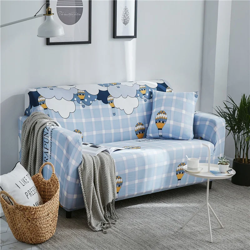 Милый мультяшный нескользящий чехол для дивана эластичный растягивающийся