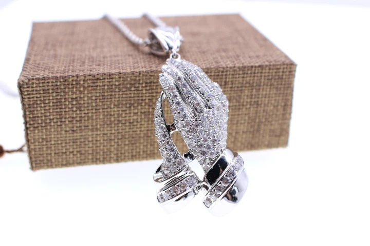 1 шт. Новые Медные молитвенные руки для мужчин и женщин ожерелья-цепочки