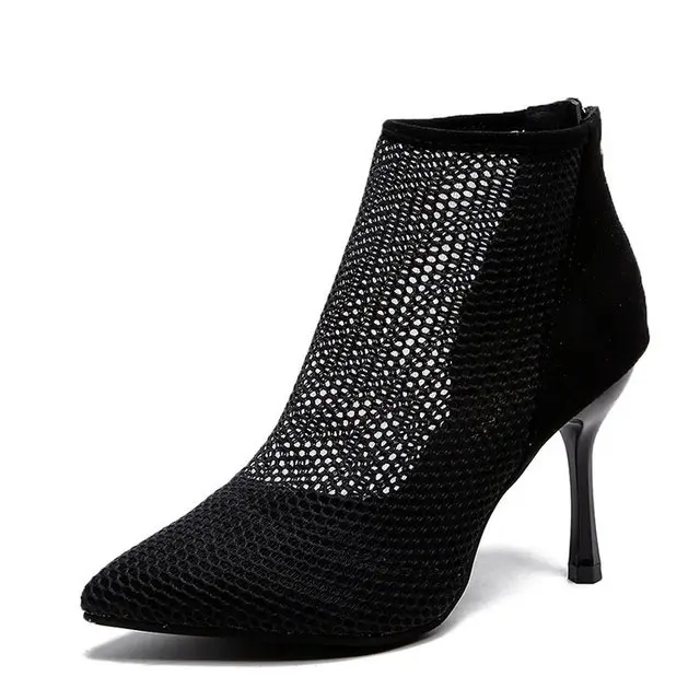 2019 г. Новые летние женские модные тонкие туфли крутые бархатные ботинки с