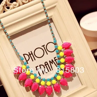 

Trendy Jewelry Sweety Acrylic Water Drop Bohemian Layered Chunky Necklace Unique Gifts