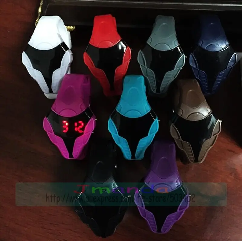 100 шт./лот крутые светодиодные силикон часы красный свет цифровые наручные