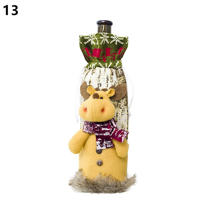 13-Elk Noel новейшая Рождественская Крышка для бутылки вина Санта Клаус рождественские украшения для дома натальный Ужин Декор подарок на год - Цвет: 13-Elk