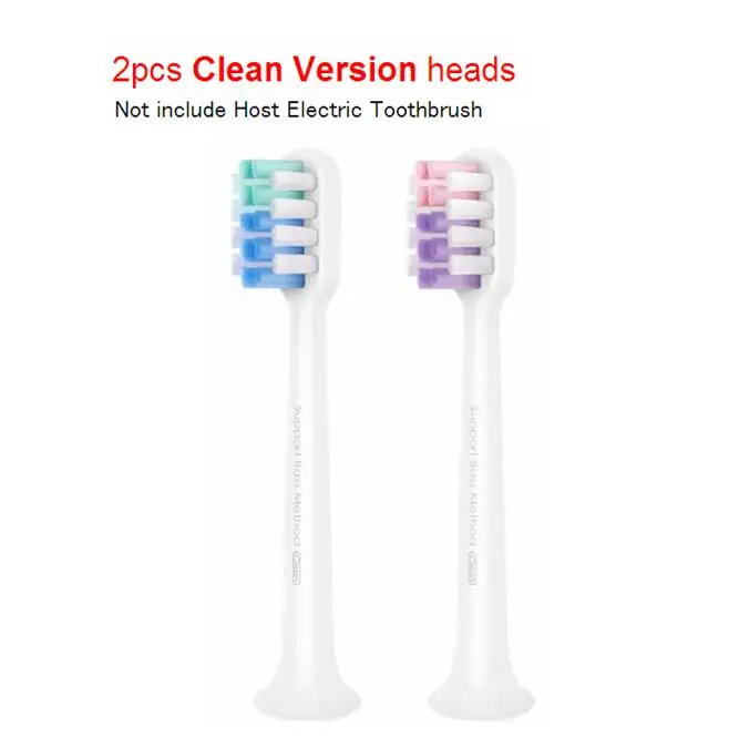 2pcs Clean heads Xiaomi Doctor B электрическая зубная щетка звуковые волны умная щетка ультразвуковая отбеливающая Водонепроницаемая беспроводная зарядка дорожная коробка - Цвет: 2pcs Clean heads
