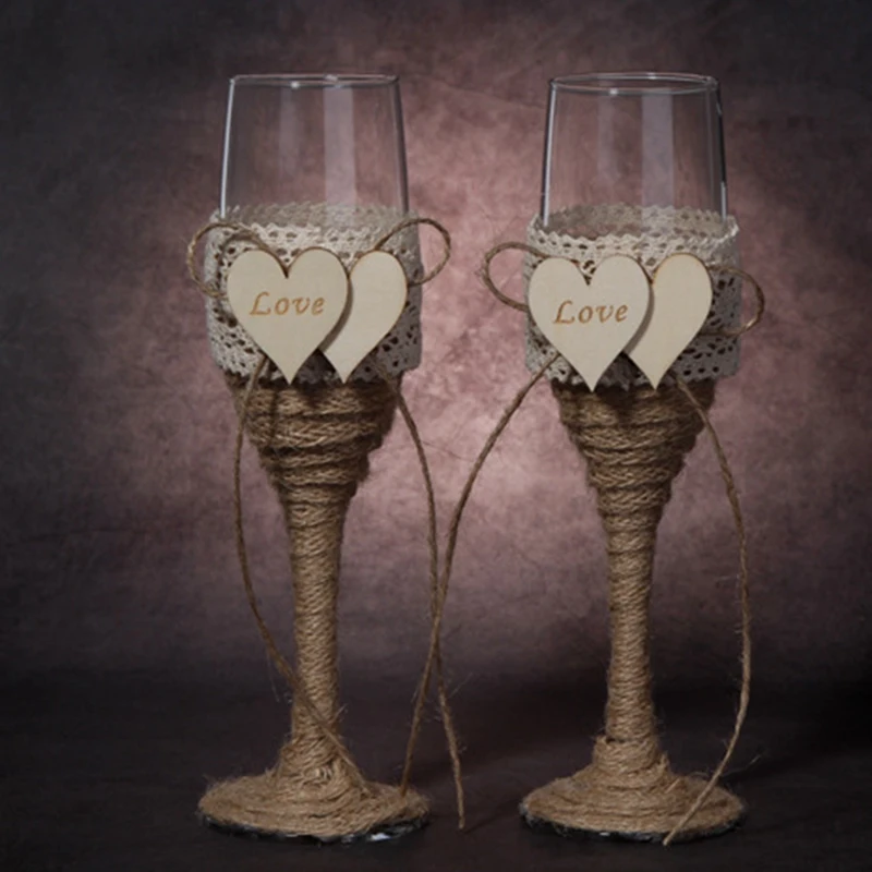 Новинка-1 Набор персонализированные любовь свадьба свадебное шампанское тостов
