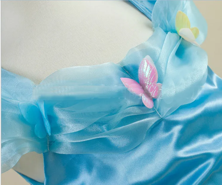 Новинка фантазия синий Menina princesa Infantil Vestido cinderela cendrillon disfraz cenicienta