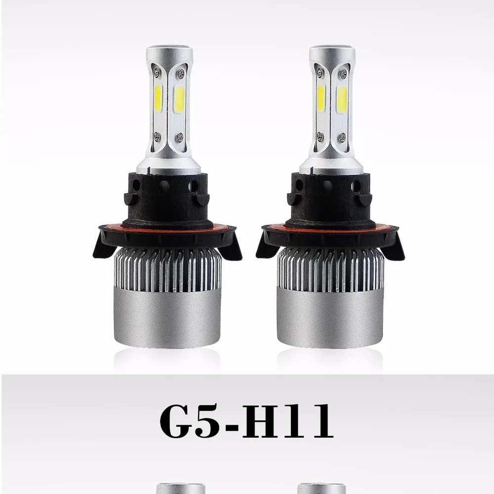 2 шт. H7 H4 H11 светодиодный 12V COB для автомобильных фар H1 H3 9005 9006 H13 9007 HB5 9004 HB1(Подол короче спереди и длиннее сзади) Луч 72 Вт 6000k 8000LM авто фары EI