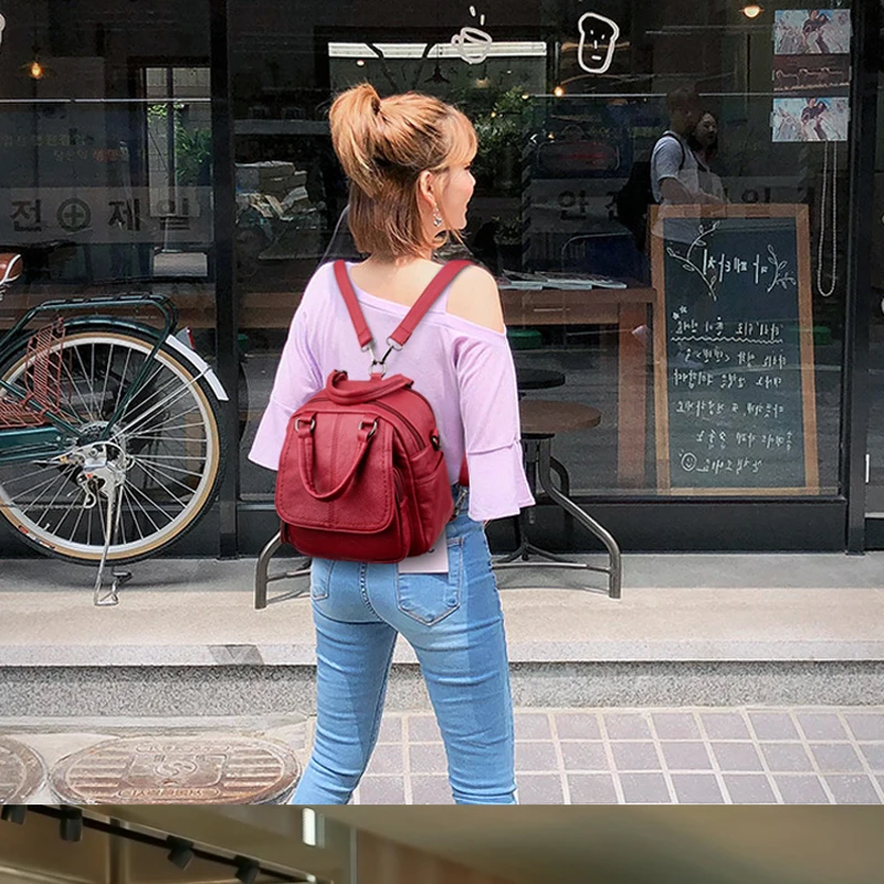 Маленькие кожаные рюкзаки для девочек 2019 женские высокого качества