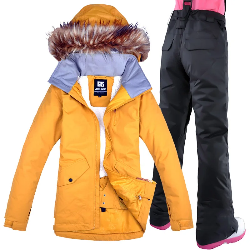 

Waterproof Windproof Breathable Ski Jackets and Ski Pants Set Outdoor Gsou Snow Women's Skiing Sets Snowboard Clothing