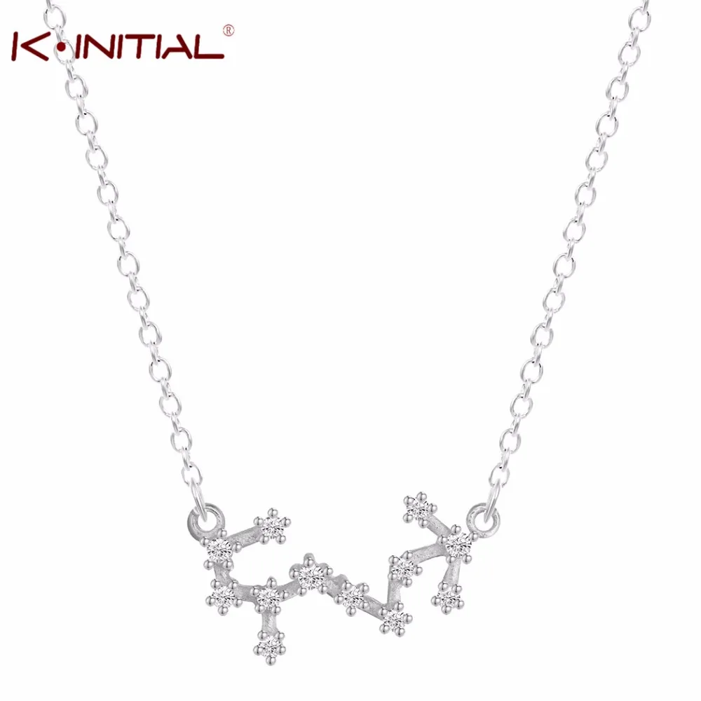 Kinitial 925 Серебряный Знак зодиака Скорпион астрологическое ожерелье cозвездие s