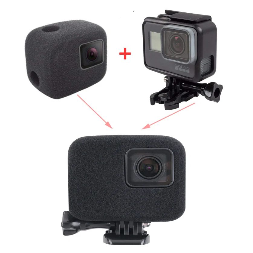 LANBEIKA для Go Pro ветрозащитная пена шумоподавляющая губка чехол для Gopro Hero 7 6 5 черный аксессуары для камеры
