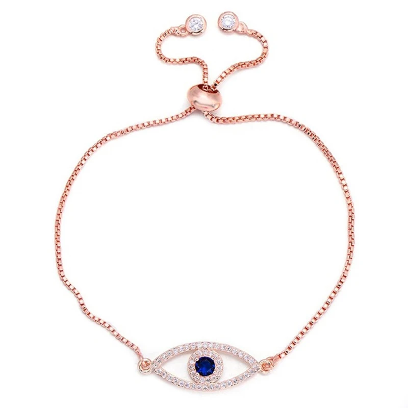 Rose Gold Juya пара ювелирных изделий греческий глаз браслет золото/розовое золото Красочные сглаза браслеты женщин классический Хамса, амулет Фатимы Шарм, мужской браслет - Окраска металла: Rose Gold