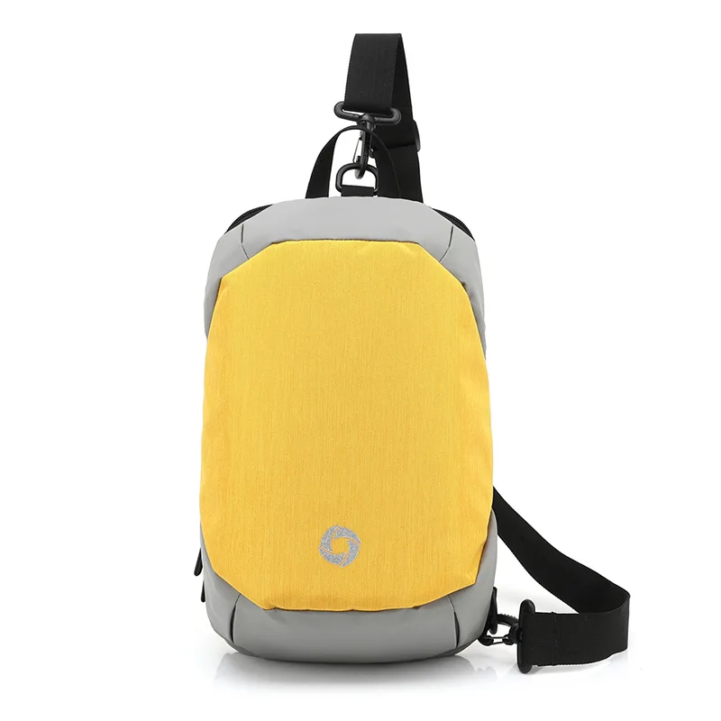 Yellow OZUKO, высокое качество, противоугонная нагрудная сумка для мужчин, модные сумки-мессенджеры, короткая походная Повседневная сумка через плечо, Мужская нагрудная сумка на плечо - Цвет: Yellow
