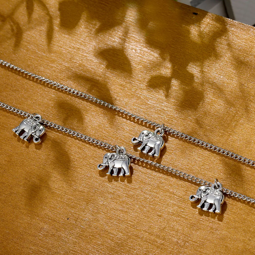 Женское многослойное ожерелье FAMSHIN модное винтажное с кулоном в виде слона
