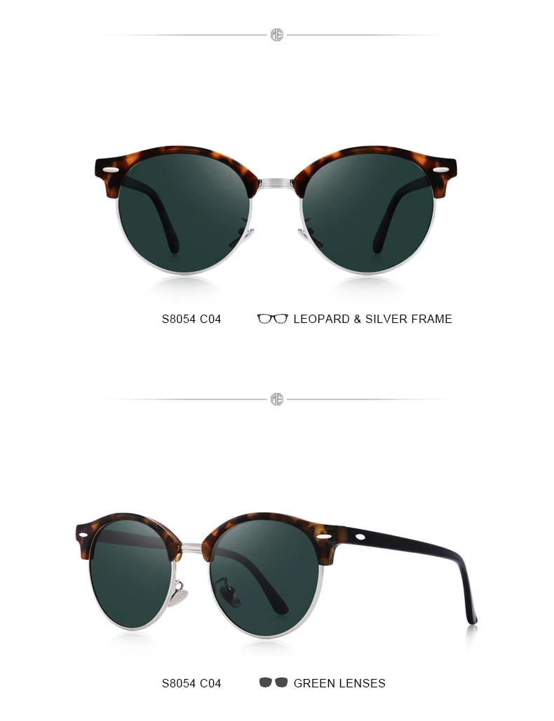 MERRYS DESIGN Men Women Classic Retro Rivet Polarized Sunglasses Unisex Glasses Fashion Male Eyewear UV400 Protection S8054N