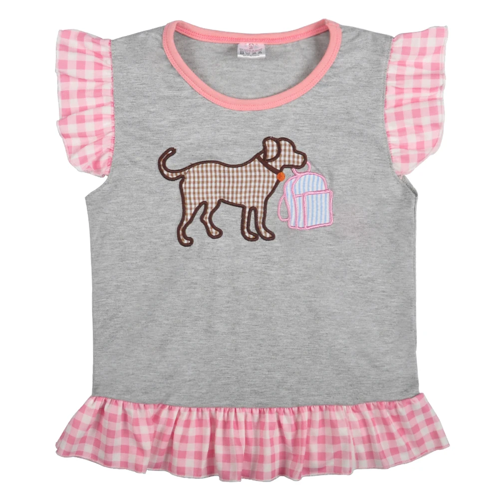 Летняя детская одежда из бутика и хлопка для школы топ с вышивкой шорты оборками