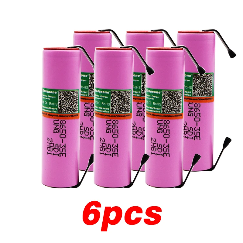 3500mAh 13A разрядка INR18650 35E для samsung INR18650-35E 18650 литий-ионная батарея 3,7 v аккумуляторная батарея+ DIY никель - Цвет: 6pcs