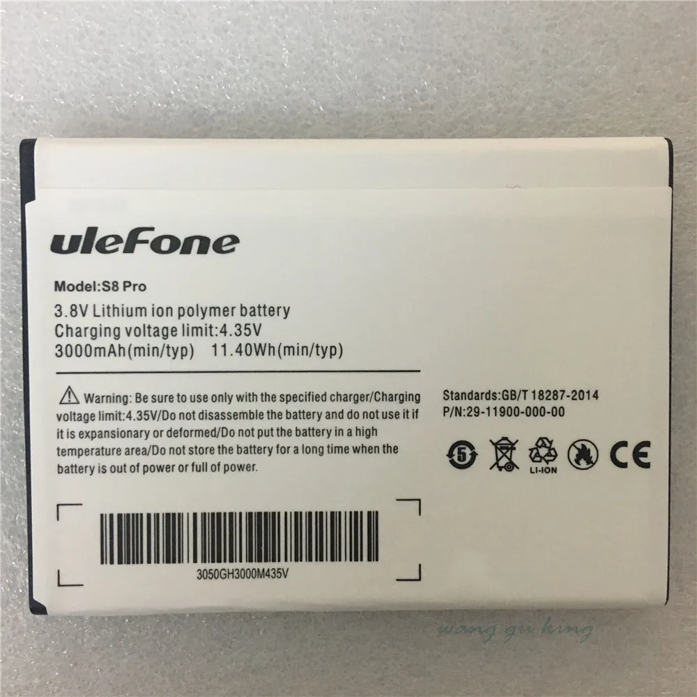 

Аккумулятор для Ulefone S8 Ulefone S8 Pro, 5,3 дюйма, Android 7,0, 4G, MT6737, 4 ядра, 3000 мАч