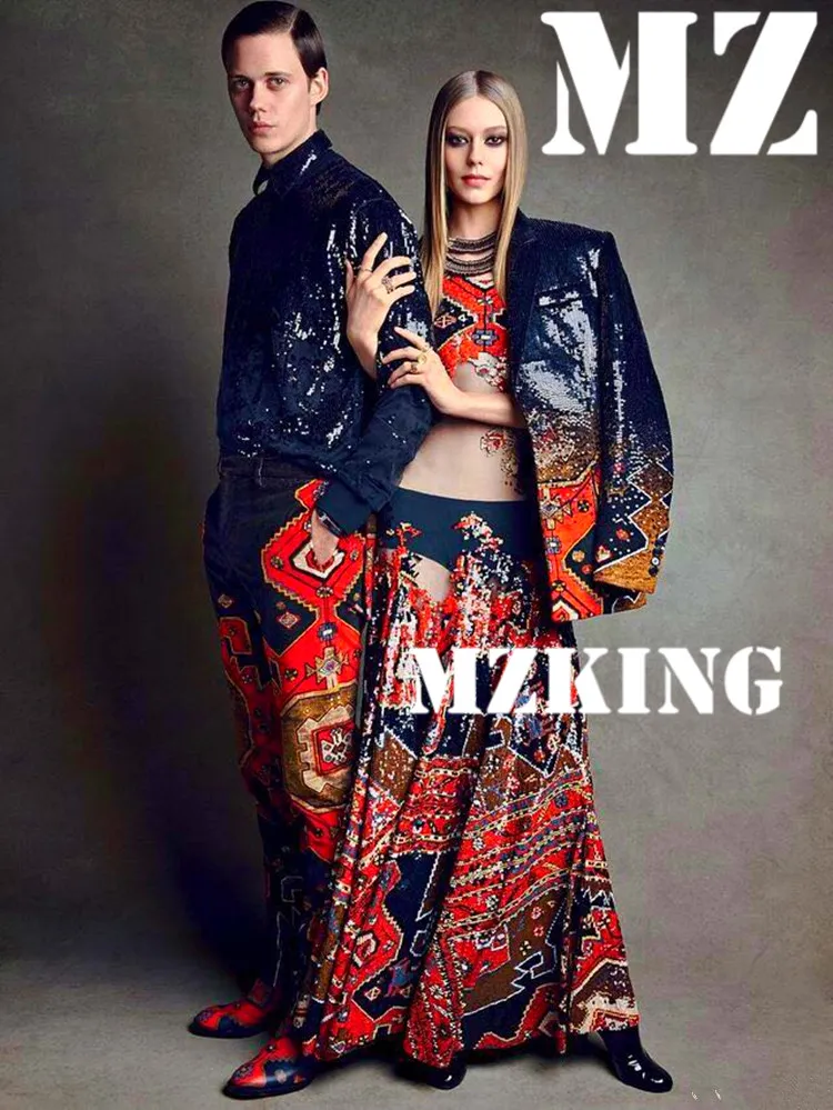 Костюм для подиума тренд геометрический абстрактный граффити длинный абзац