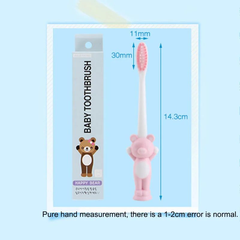 2 шт. мягкая щетиная детская зубная щетка в форме медведя Полезная гигиена