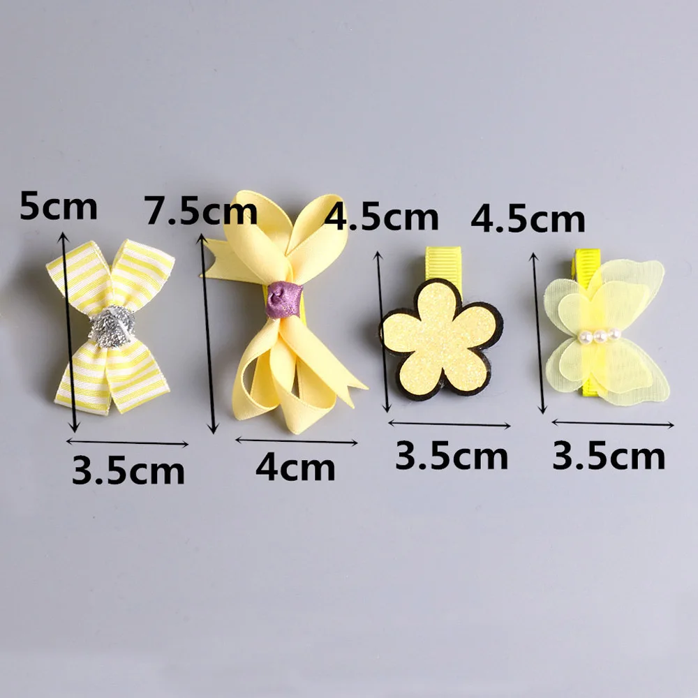 1 Set Hair Accessories Clips for Girls Flower Mini Barrettes Princess Ribbon Hairbows Handmade Hairpin Hairgrips Kids | Детская одежда