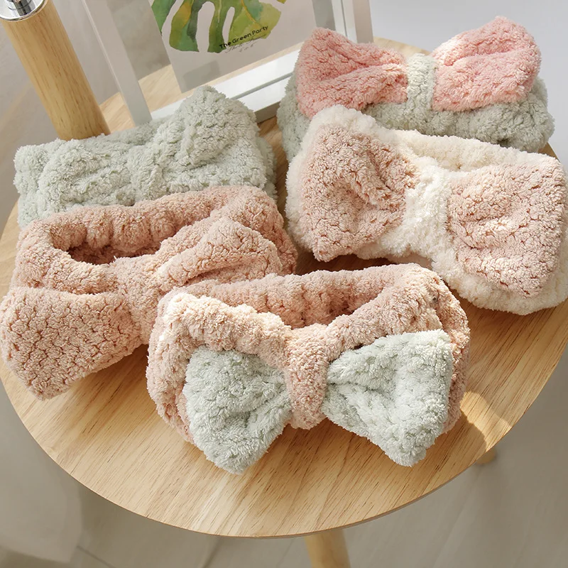 Soft Lovely Bowknot Hair Band Facial Mask Cute Cartoon Baby Bands Girl Women Wash Face Hairband | Аксессуары для одежды