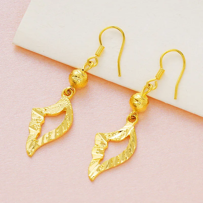 Fashion Long Tassel Real 24K Pendant Dangle Earrings for Women New Gold Drop Jewelry Statement | Украшения и аксессуары